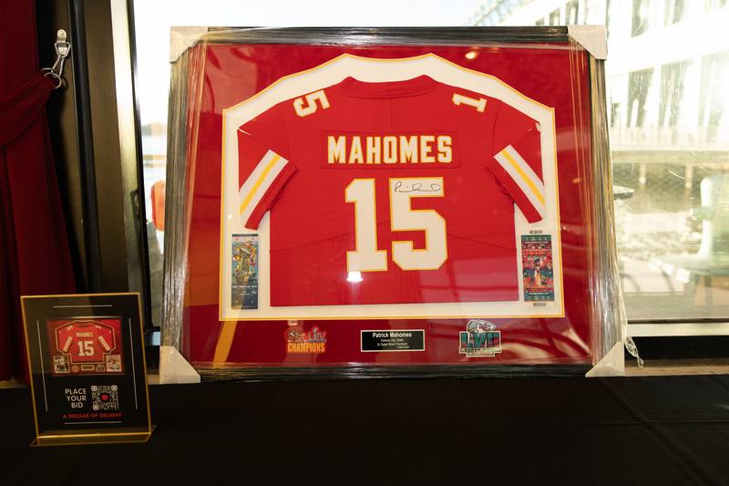 A silent auction lot on display before the doors opened at A Decade of Delight — photo 1 of 10.