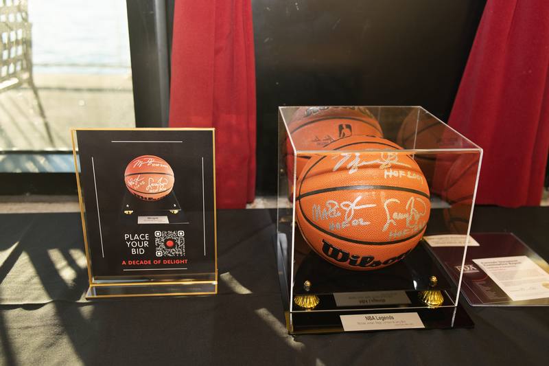 A silent auction lot on display before the doors opened at A Decade of Delight — photo 5 of 10.